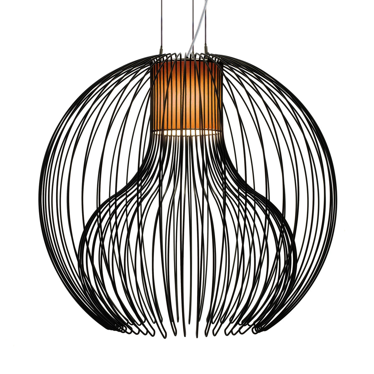 Modoluce Pendelleuchte Hängeleuchte Icaro Ball Struktur Schwarz 60x57 Stahl - 6710086