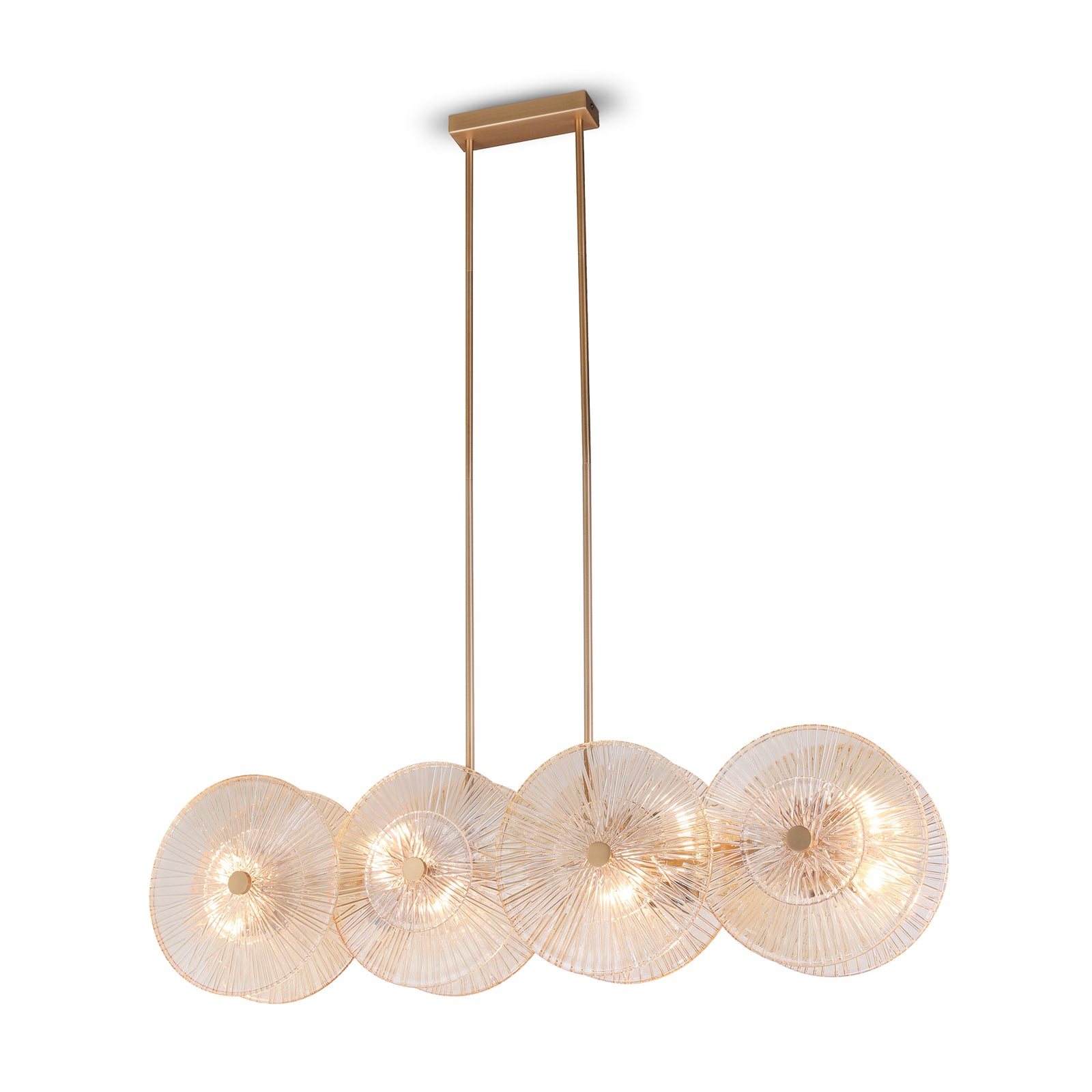 Maytoni Hängeleuchte Aster LED Pendelleuchte 8-flammig dimmbar gold bernstein - 4251110027869