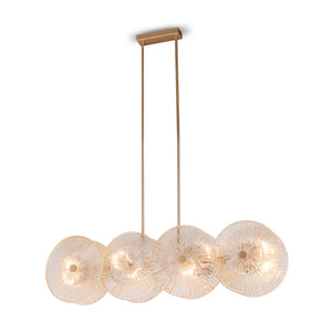 B-Ware Maytoni Hängeleuchte Aster LED Pendelleuchte 8-flammig dimmbar gold bernstein