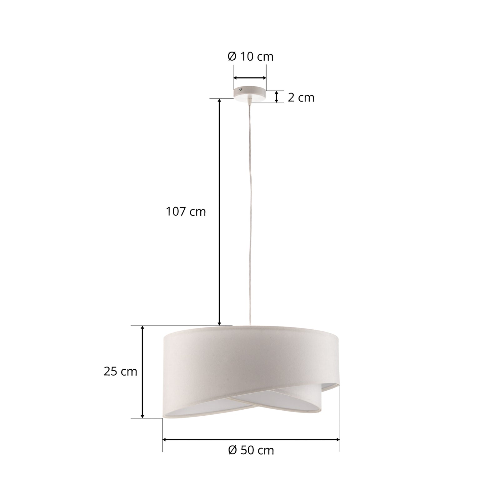 Hängeleuchte Vivien LED Pendelleuchte dimmbar handgefertigt weiß 25x50cm - 5902751345988