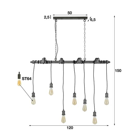 Hängeleuchte Plumblight Lampe Deckenlampe Deckenleuchte Siebenflammig E27 B-Ware - 8713244072543
