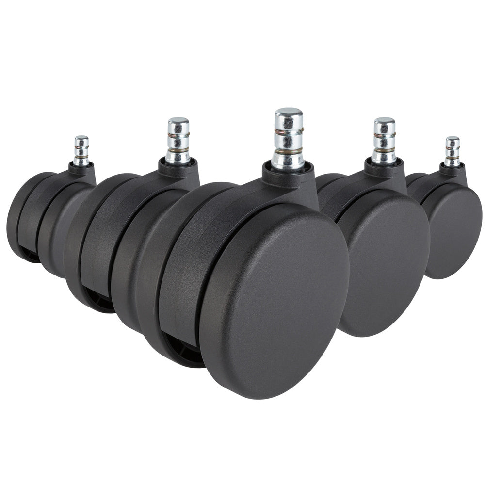 hjh OFFICE Teppichrollen Rollen Büro Stuhlrollen 5er Schwarz 11mm Teppich - 4251084660833