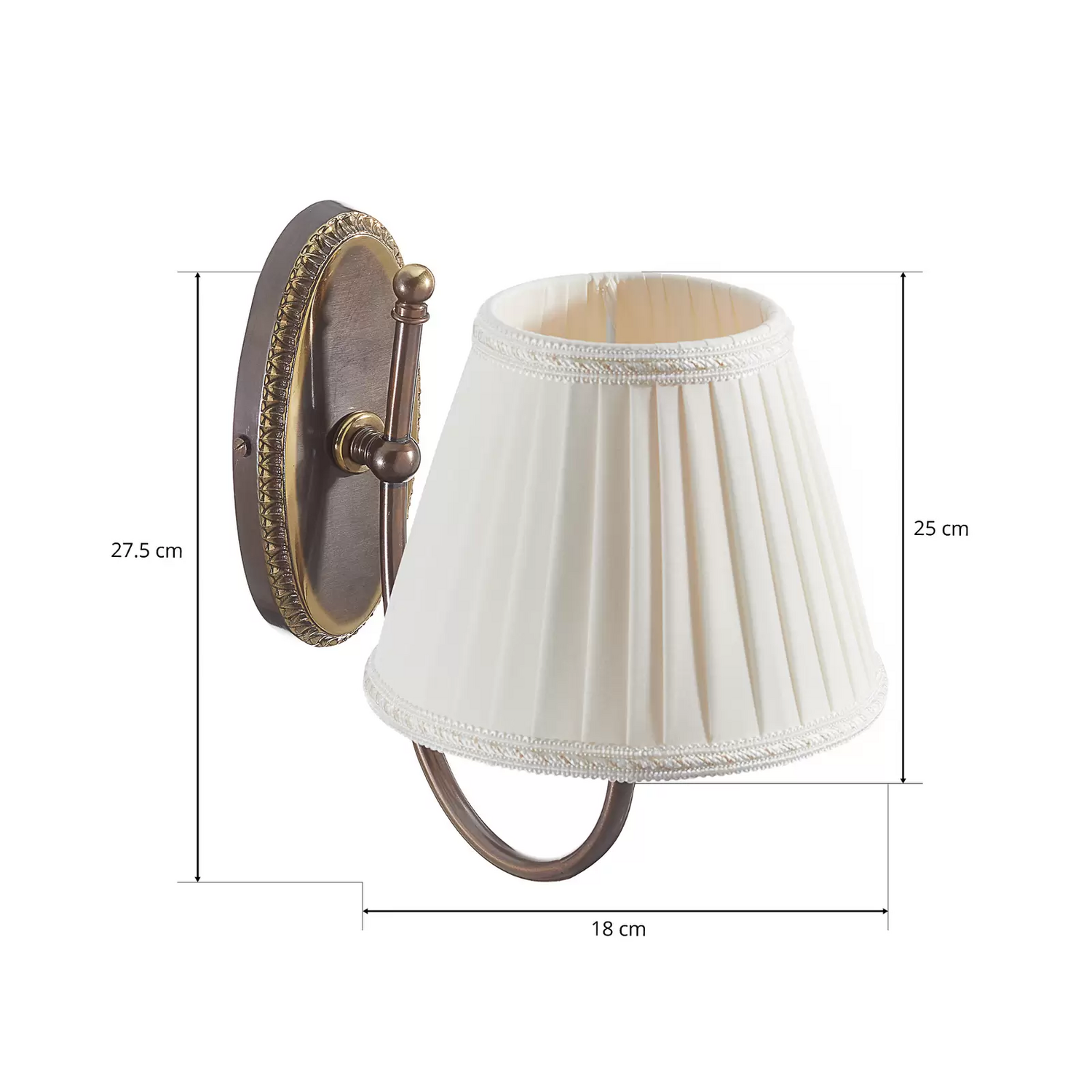 B-Ware Cremasco Wandleuchte Classic Mit Geschwungenem Arm 1 Flg Wandlampe Lampe Leuchte