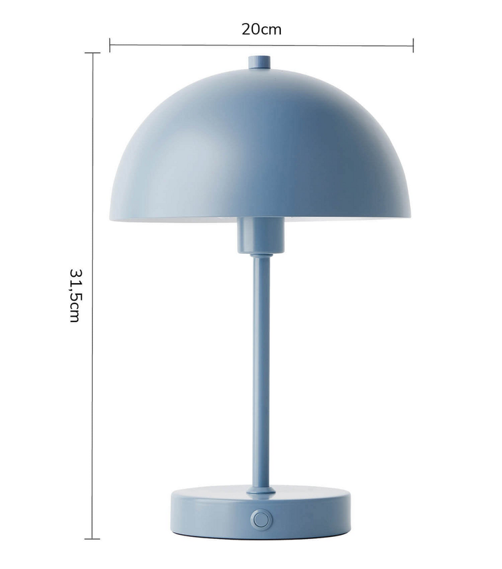 Mokebo Tischlampe Leuchte Nachttischlampe Vintage Usb C Blaugrau Metall 18cm B-Ware