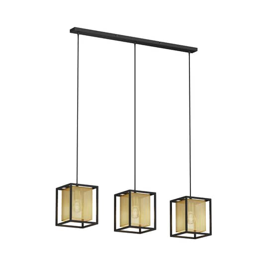 Suspension Lindby Daiana à motif alvéolé, plafonnier à 3 lumières, douille E27 