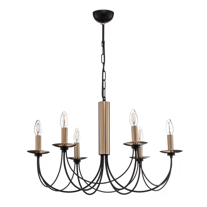 Kronleuchter Dofa Messing Antik/Schwarz Deckenlampe Deckenleuchte Lampe Leuchte B-Ware