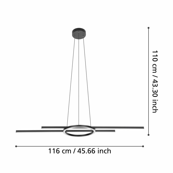 B-Ware Eglo Led Hängeleuchte Zillerio Z Pendelleuchte Deckenlampe Led Schwarz Dimmbar