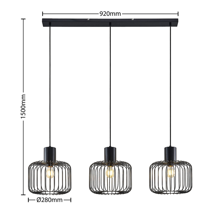 Lindby Vatiki Pendelleuchte Deckenlampe Hängeleuchte Hängeleuchte schwarz m344