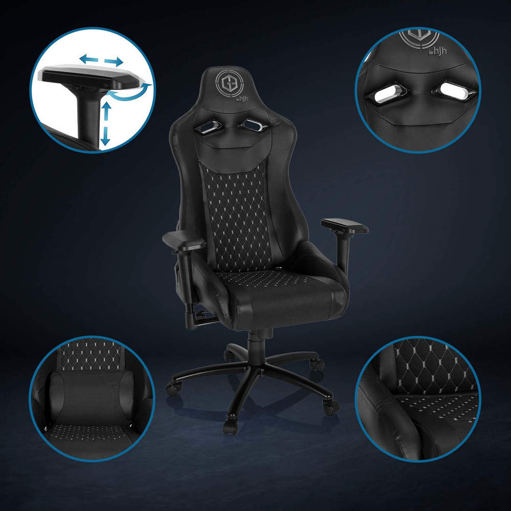 Hjh Office Gaming Stuhl Bürostuhl Gamebreaker Sx 04 Stoff Kunstleder Schwarz B-Ware - 4064323000426