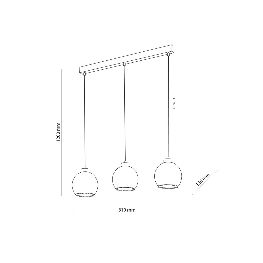 Hängeleuchte Devi Transparent Dreiflammig Balken Deckenlampe Deckenleuchte Lampe B-Ware - 5901780545802