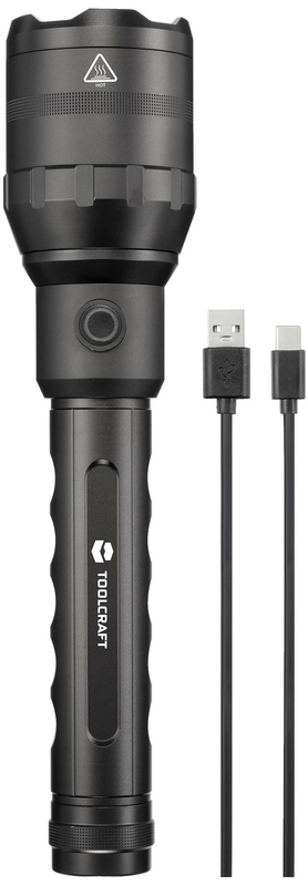 Lampe torche LED TOOLCRAFT, interface USB, fonctionne sur piles, 8 000 lm, 730 g