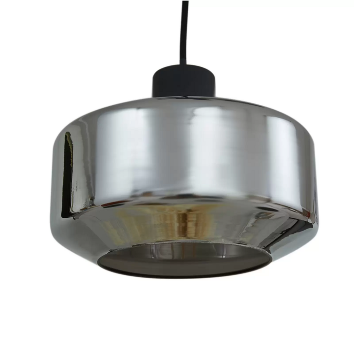 Lindby Hängeleuchte Hildur Hängelampe Deckenlampe Ø 22/16/13,5 cm rauchgrau Glas