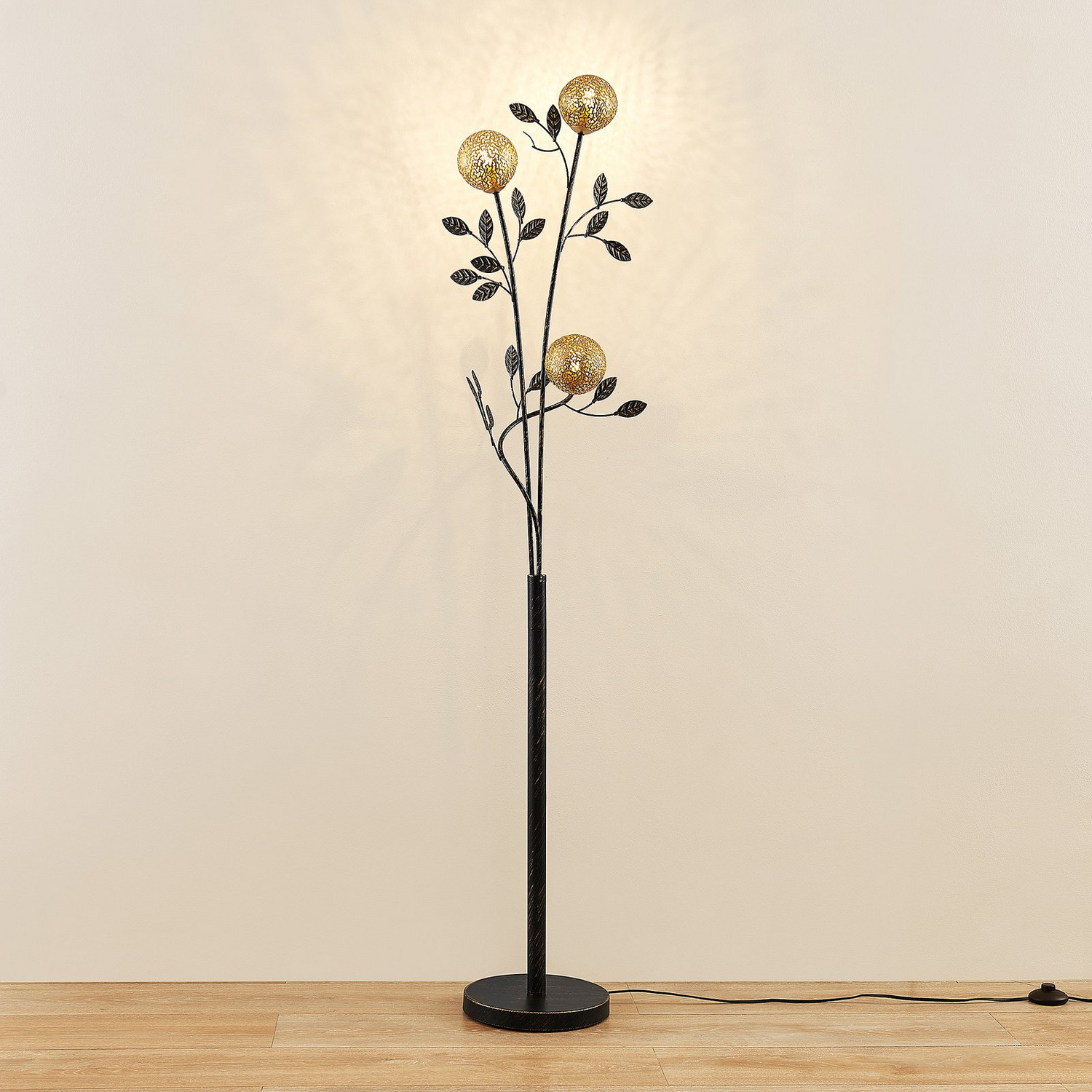 Lucande Evory Stehleuchte Stehlampe Standleuchte Lampe Leuchte Schwarz Gold617 B-Ware - 4251096586824