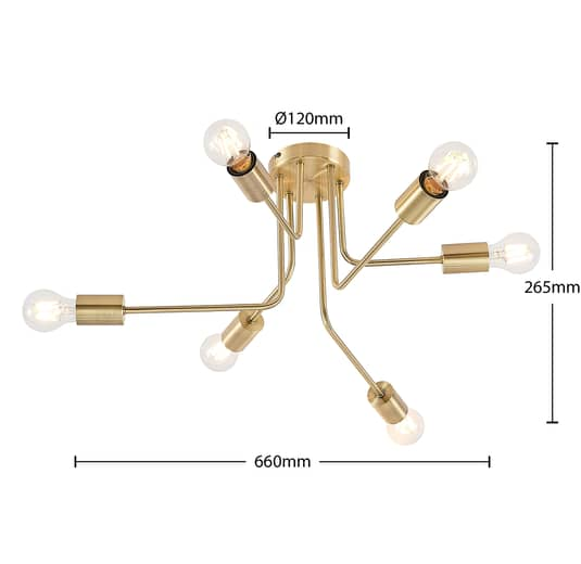 Lindby Cerros Deckenlampe Deckenleuchte Lampe Leuchte 6 flammig Wohnzimmerlampe