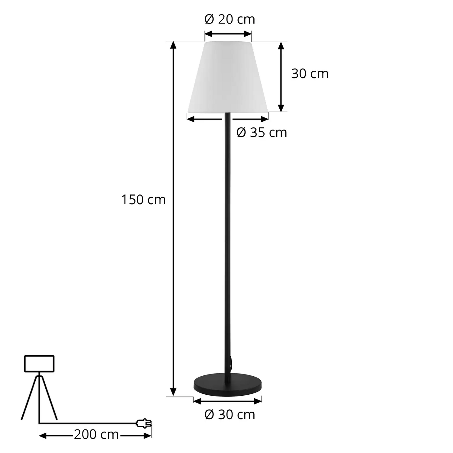 B-Ware Lucande Jaimy Terrassenleuchte 150 Cm E27 Stehlampe Stehleuchte Lampe Led I674