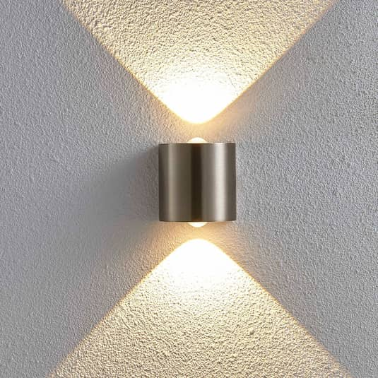 Lindby Halbrunde LED-Wandleuchte Lareen Wandleuchte Lampe Leuchte nickel Licht