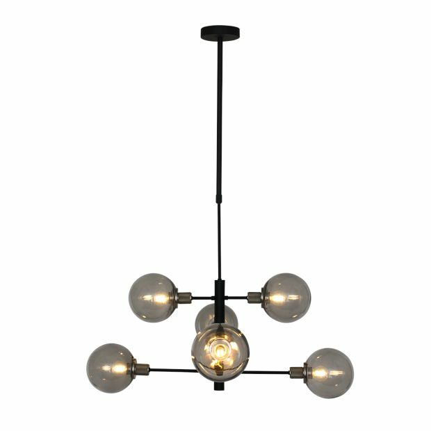 Steinhauer Pendelleuchte Constellation Hängeleuchte Lampe Leuchte 6 fl. Schwarz