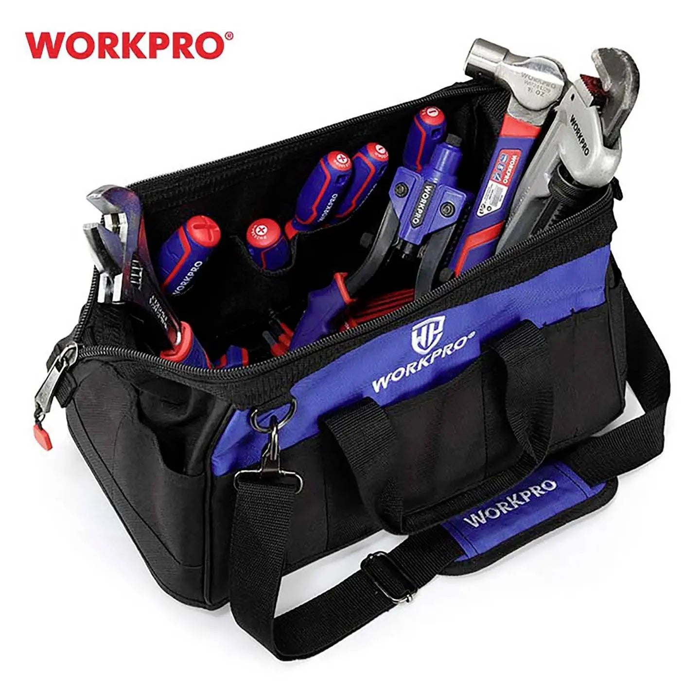 B-Ware Workpro Werkzeugtasche Werkzeugkoffer Schwarz Polyestergewebe Unbestückt 510 Mm - 4064161331591
