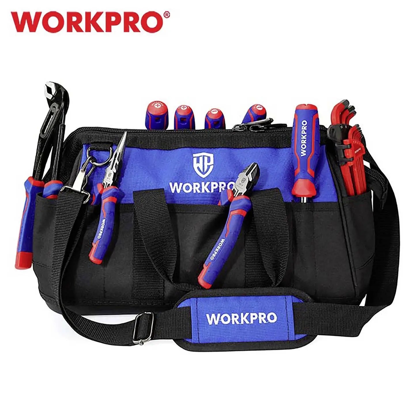 B-Ware Workpro Werkzeugtasche Werkzeugkoffer Schwarz Polyestergewebe Unbestückt 510 Mm - 4064161331591