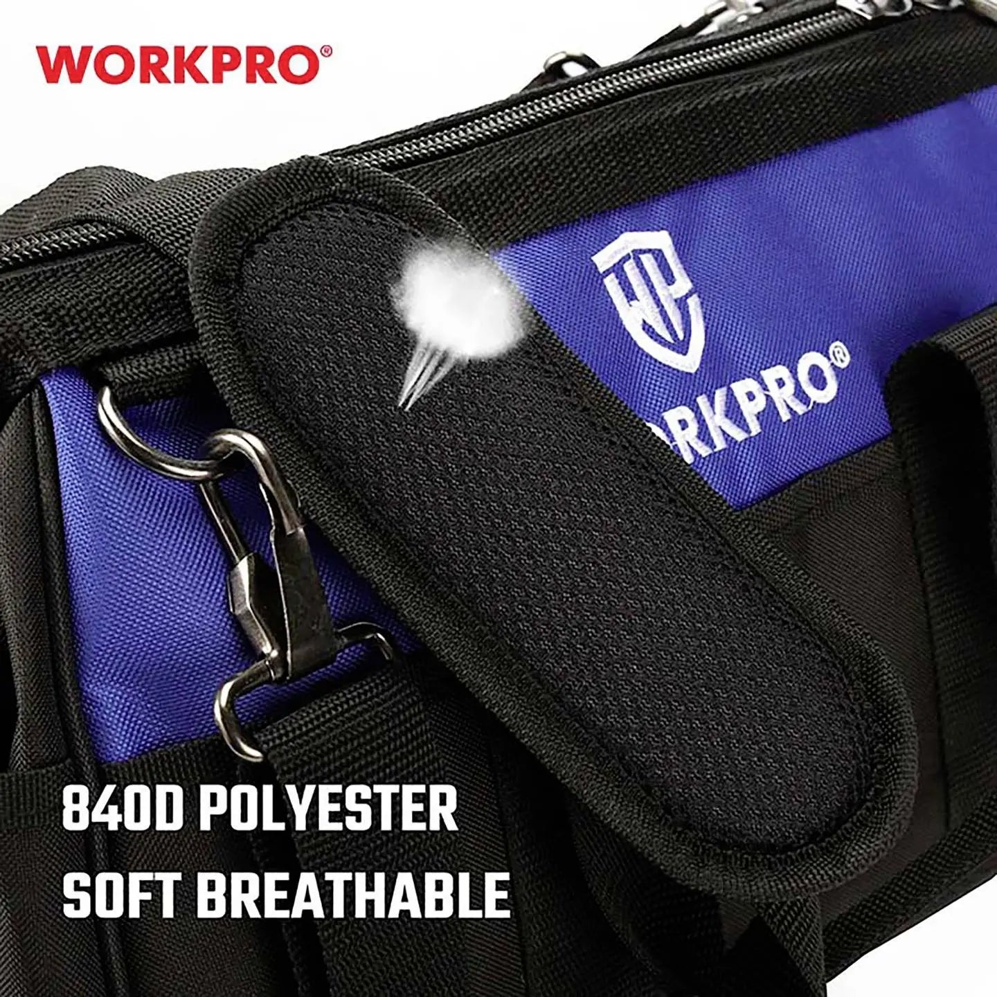 B-Ware Workpro Werkzeugtasche Werkzeugkoffer Schwarz Polyestergewebe Unbestückt 510 Mm - 4064161331591