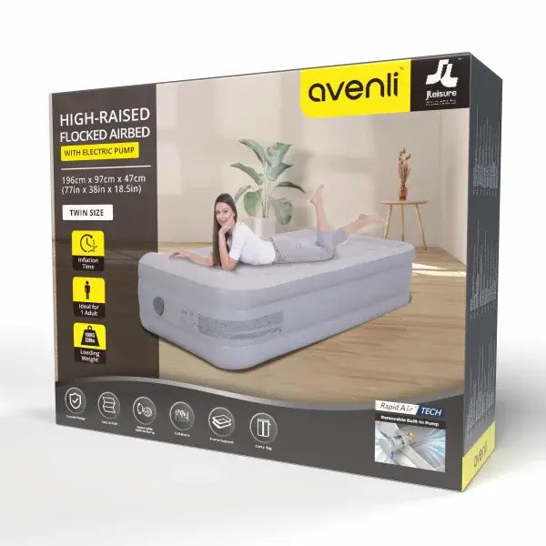 B-Ware Avenli Luftbett Luftmatratze Grau 1 Person Selbstaufblasend 196 X 97 X 47 Cm - 6920388662567