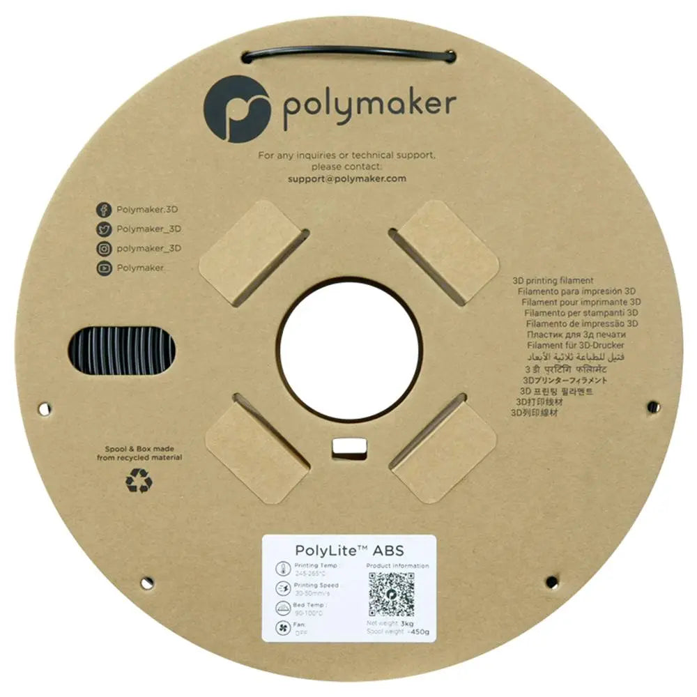 B-Ware Polymaker Filament Druckmaterial Abs Schwarz 2.85mm 3000g 3 D Druck Zubehör - 6938936712565