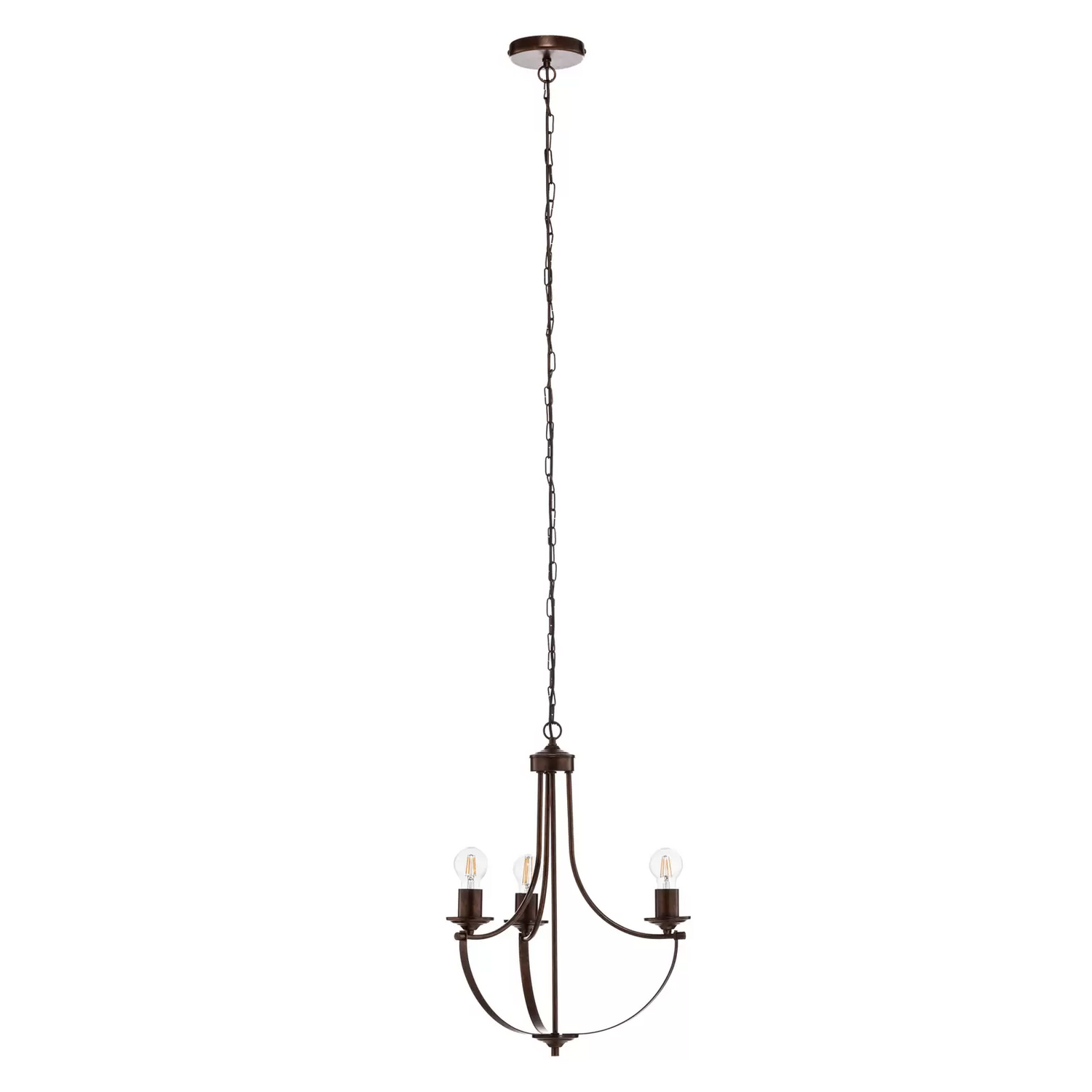 Euluna Gina Kronleuchter In Braun Dreiflammig Leuchte Lampe E27 Deckenlampe Spot B-Ware - 4251911779158