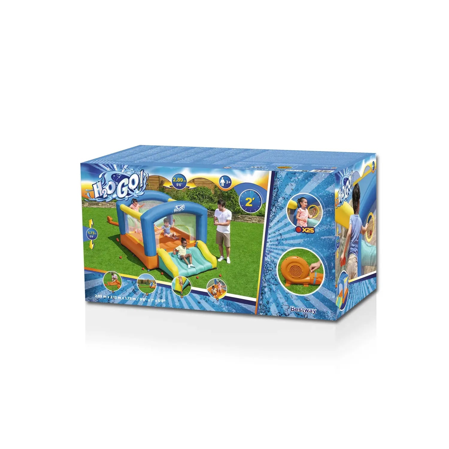 B-Ware Bestway H2 Ogo Leap & Play Hüpfburg Spielburg Kinder Dauergebläse 289x213x173 Cm