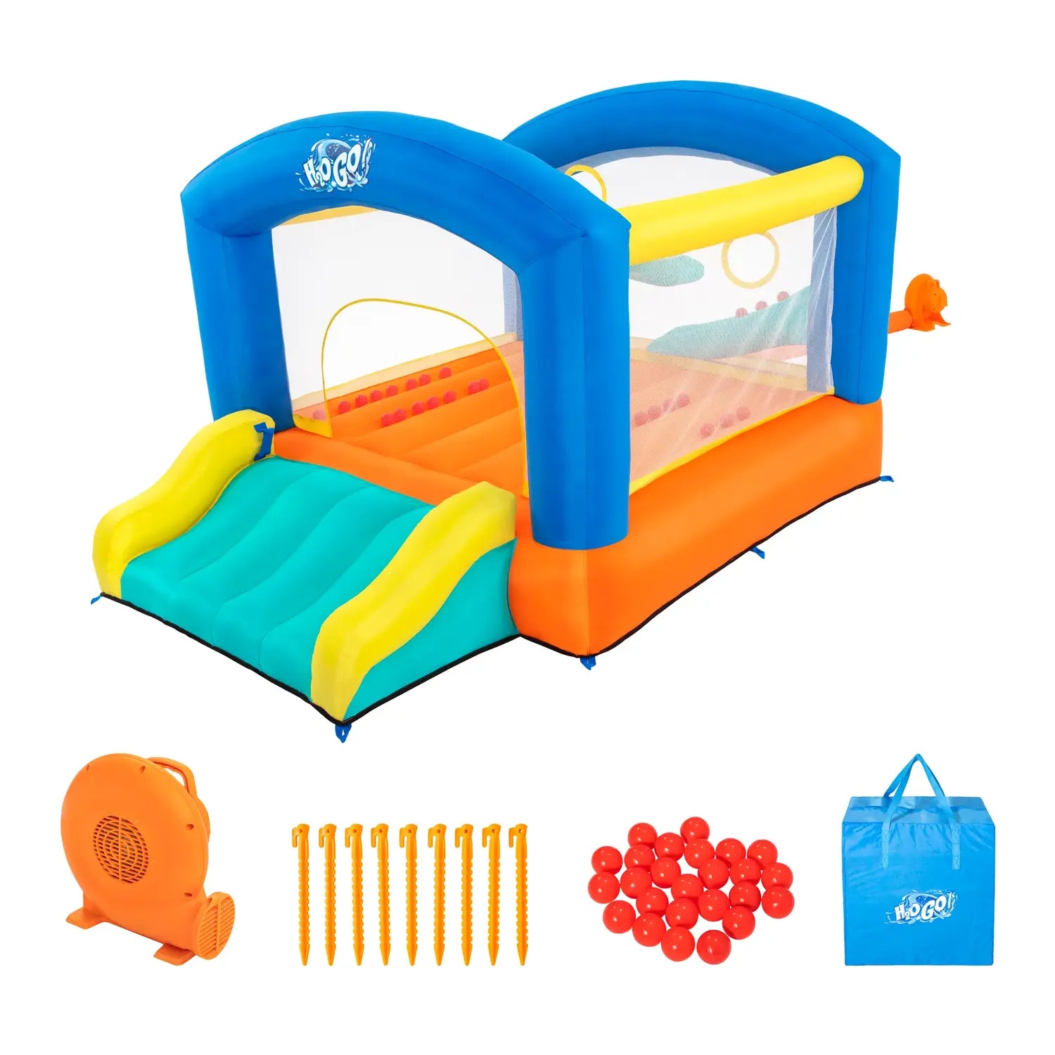 B-Ware Bestway H2 Ogo Leap & Play Hüpfburg Spielburg Kinder Dauergebläse 289x213x173 Cm