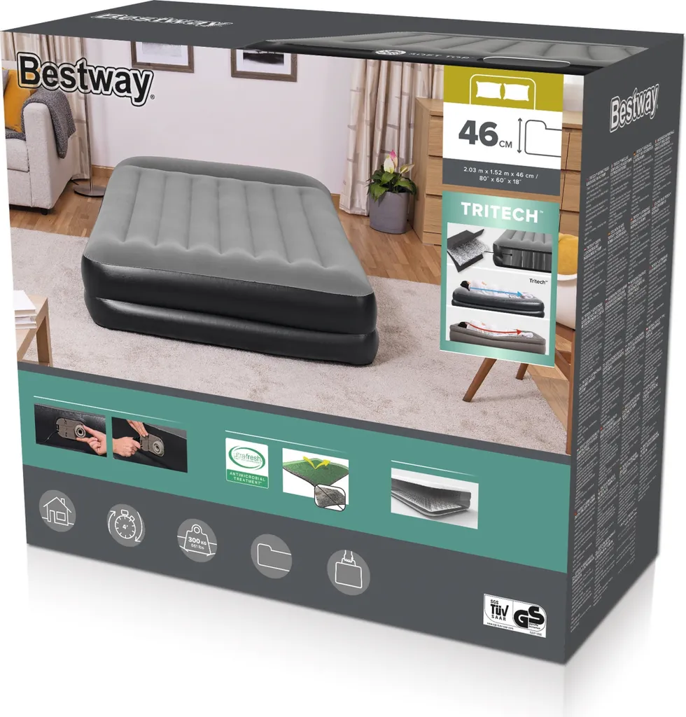 B-Ware Bestway Tri Tech Luftbett Gästebett Matratze Aerolux Mit Elektropumpe Double836