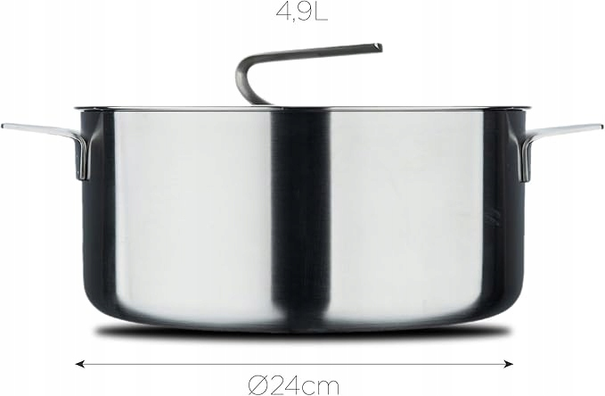 MasterPRO Sigma Kochtopf mit Deckel 4,9L 24x11cm Küchentopf Pastatopf Edelstahl - 6941849673311