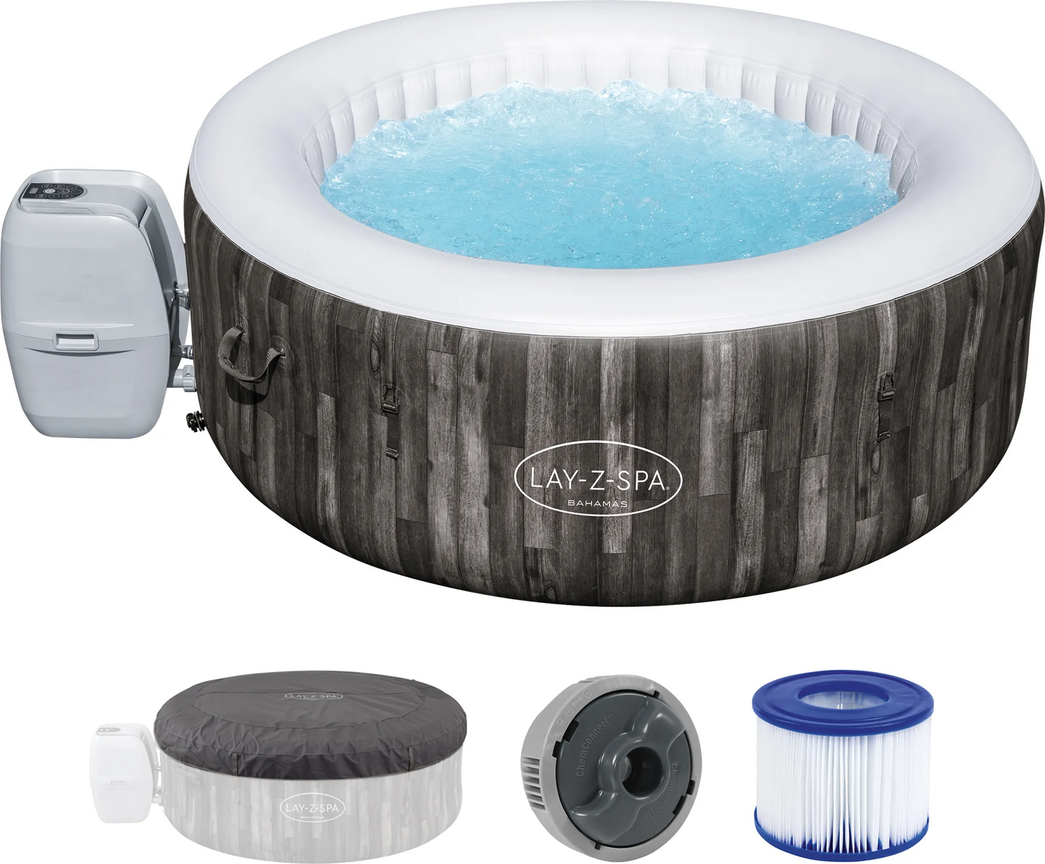 Bestway Lay Z Spa Whirlpool Badewanne Bahamas Air Jet Rund ø 180 X 66 Cm Braun B-Ware - 6942138975840