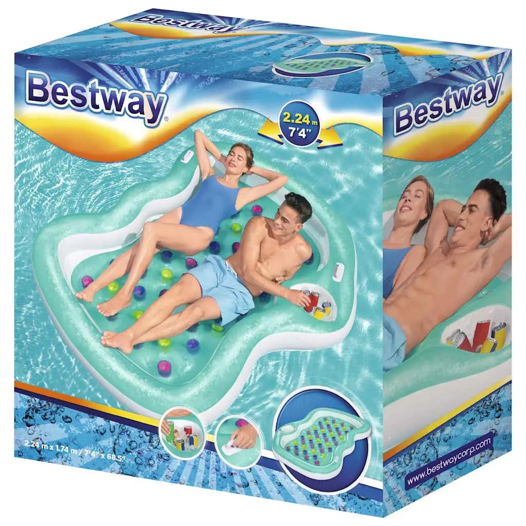 B-Ware Bestway Wasser Lounge Schwimmliege 2 Personen Designer 224x174 Cm