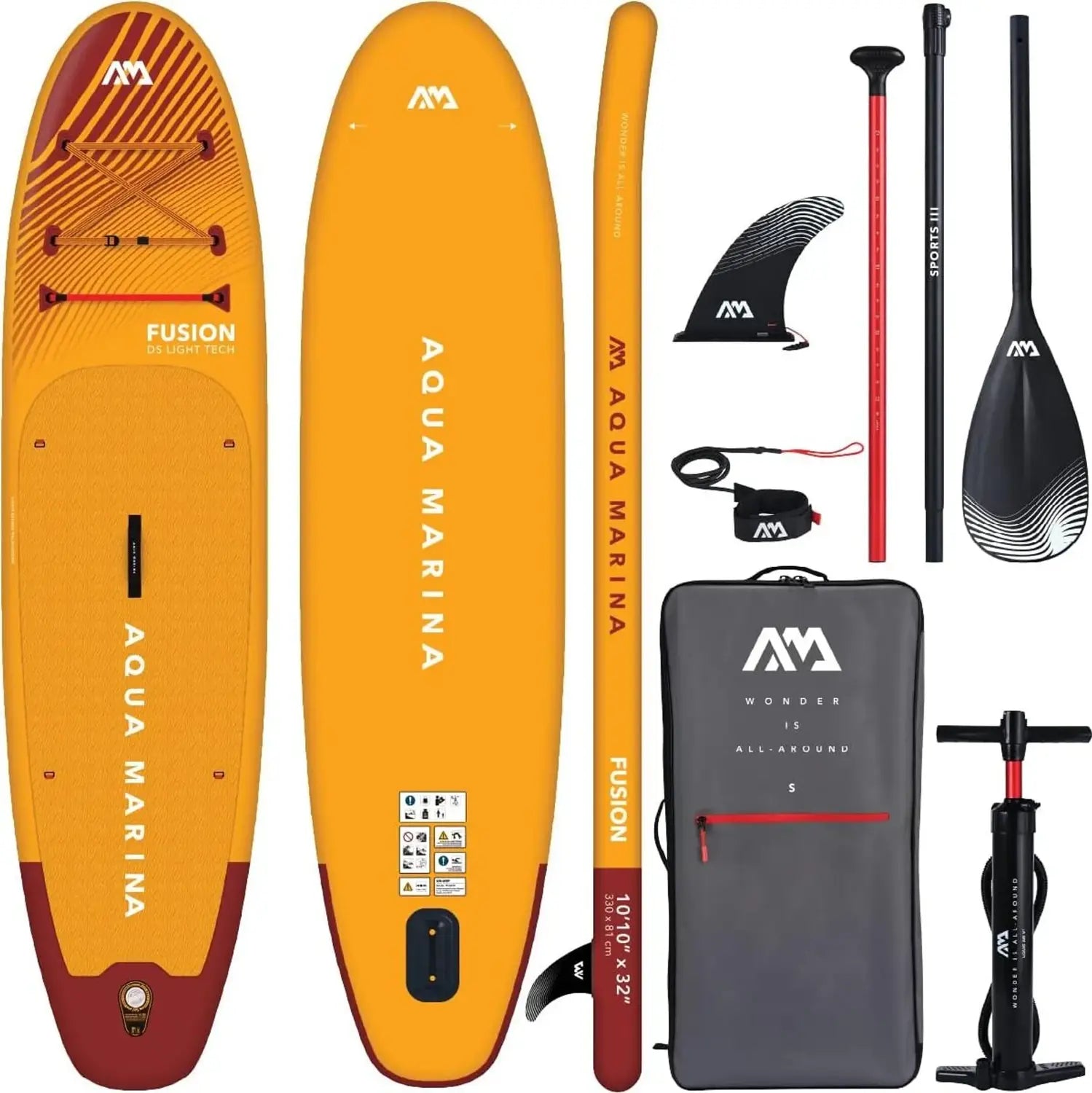Aqua Marina Fusion Before Sunset 10’10’’ 330 Cm Paddleboard Sup Board Set B-Ware - 6954521607795