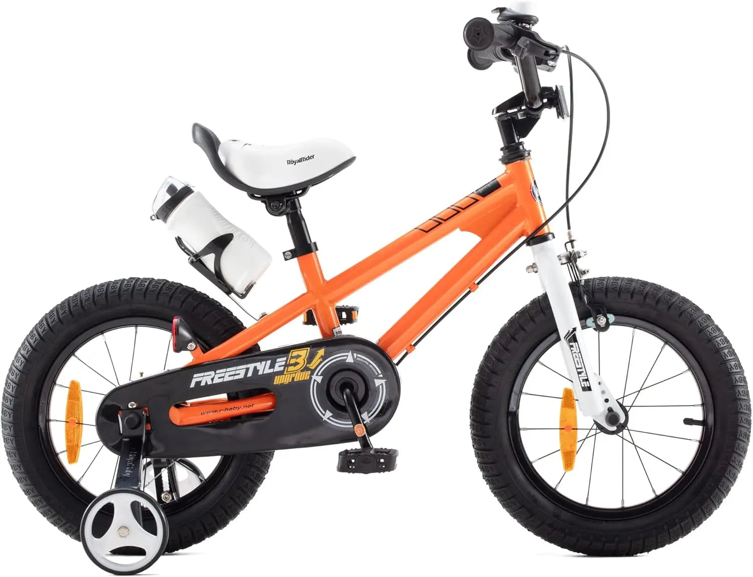 B-Ware Royal Baby Freestyle Kinderfahrrad Rad Handbremse Stützräder 18 Zoll Orange