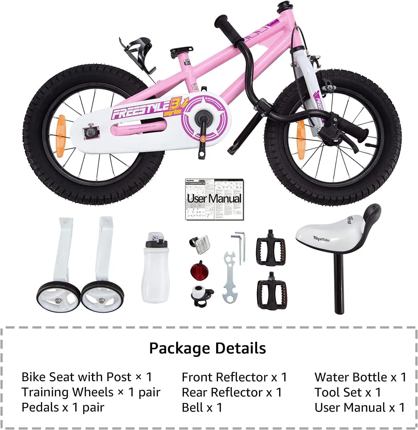 Royal Baby Freestyle Kinderfahrrad Jungen Mädchen Rosa 14 Zoll Rücktrittbremse B-Ware - 6970962669895