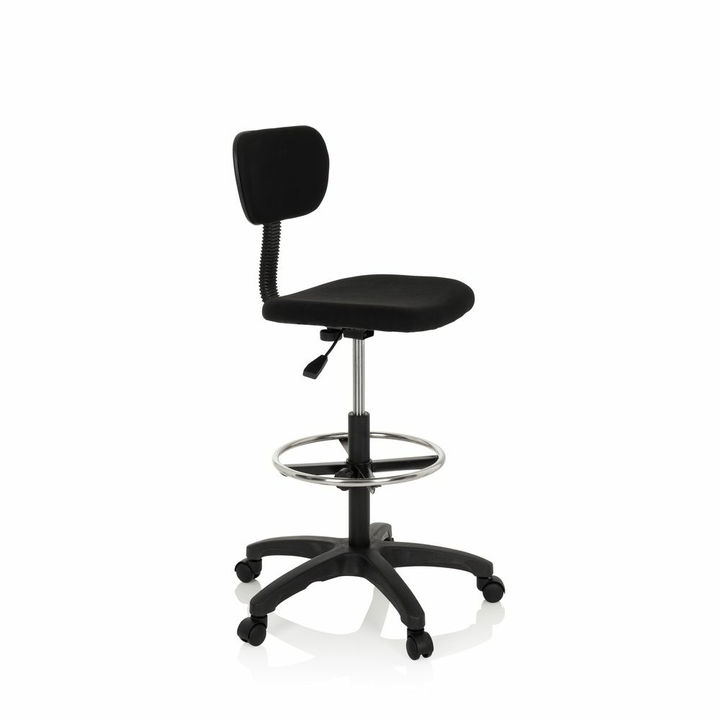 hjh OFFICE Arbeitsstuhl Counterstuhl TOP WORK 05 Arbeitshocker schwarz Stoff