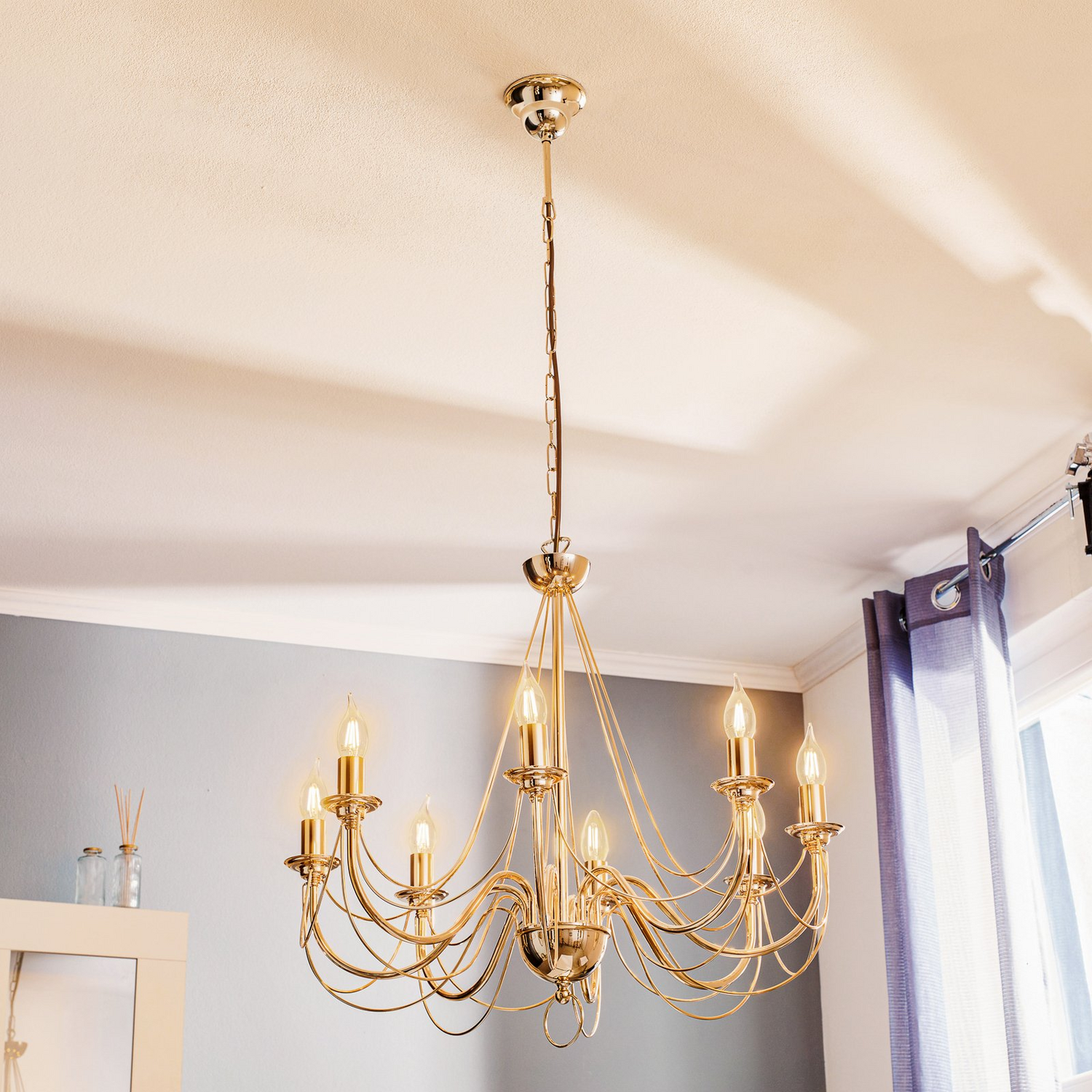 Euluna Kronleuchter Retro Deckenlampe Hängeleuchte Hängelampe Lampe Leuchte Gold B-Ware - 5905563001677