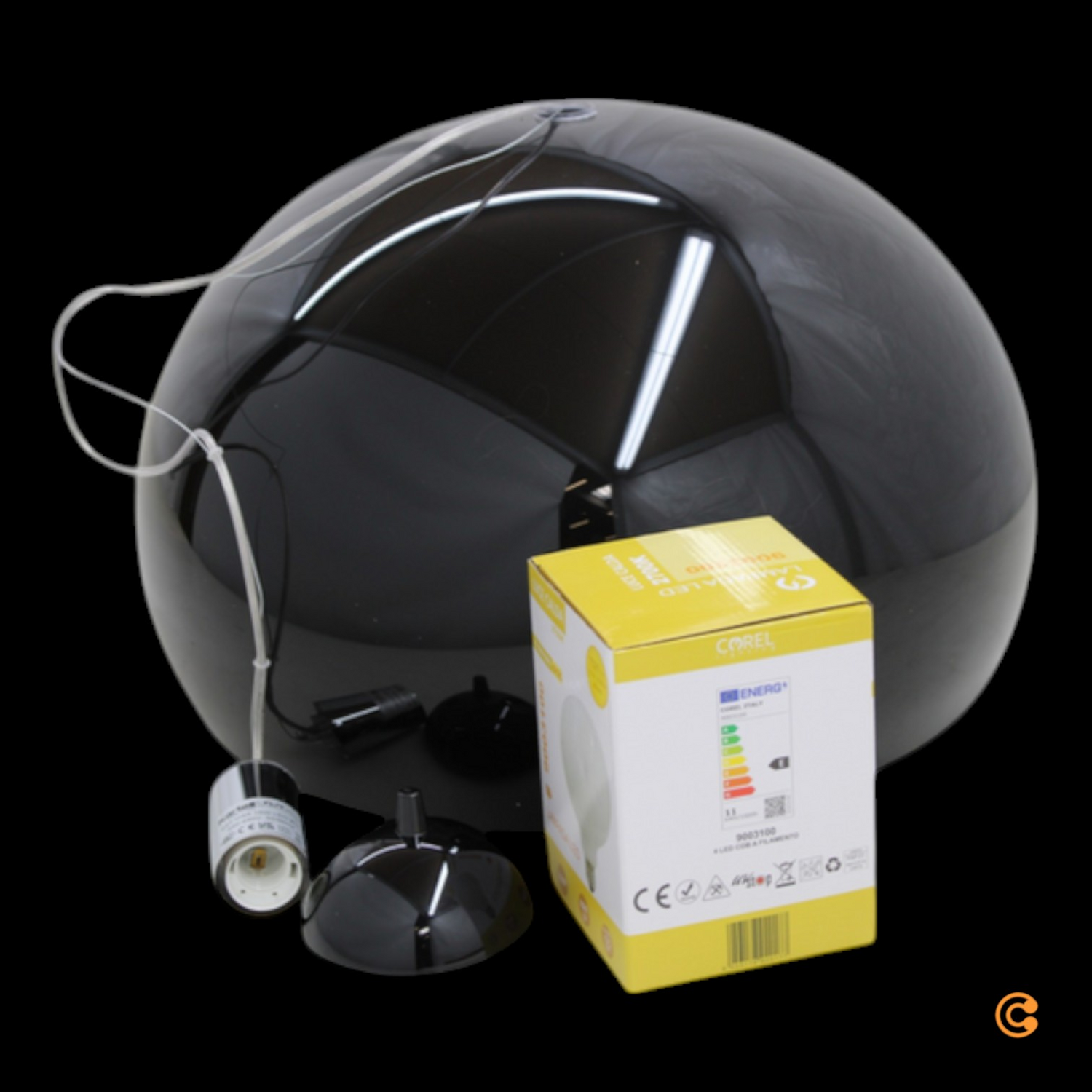 B-Ware Kartell Fl/Y   Led Pendellampe Schwarz Glänzend Deckenlampe Deckenleuchte Spot