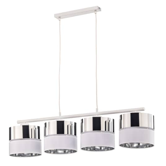 Euluna Hängeleuchte Hilton Deckenleuchte Pendellampe Weiß Silber Vierflammig981 B-Ware - 5901780541774