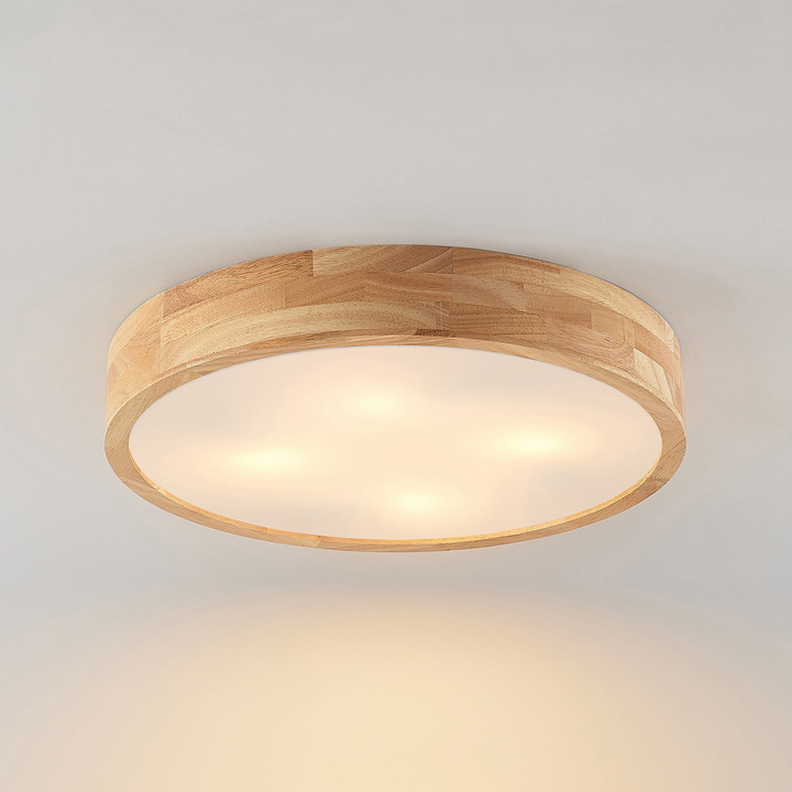 Lindby Tanju Deckenlampe Eichenholz Ø50cm Deckenlicht Deko-Deckenlicht Licht E27