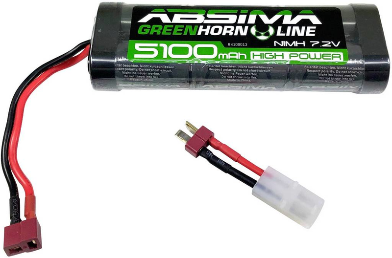 Batterie Absima B-stock pour modélisme (Ni Mh) 7,2 V 5100 mAh, 6 cellules, étui rigide T Buc301