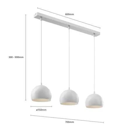 B-Ware Hängeleuchte Sool Weiß Deckenlampe Pendelleuchte Deckenlicht Lampe 3 Flg E27 - 6111116