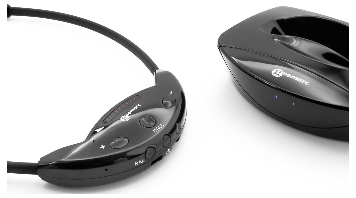 Geemarc CL7700 HiFi  In Ear Kopfhörer Bluetooth Funk Stereo Schwarz Lautstärke - 3521350030105