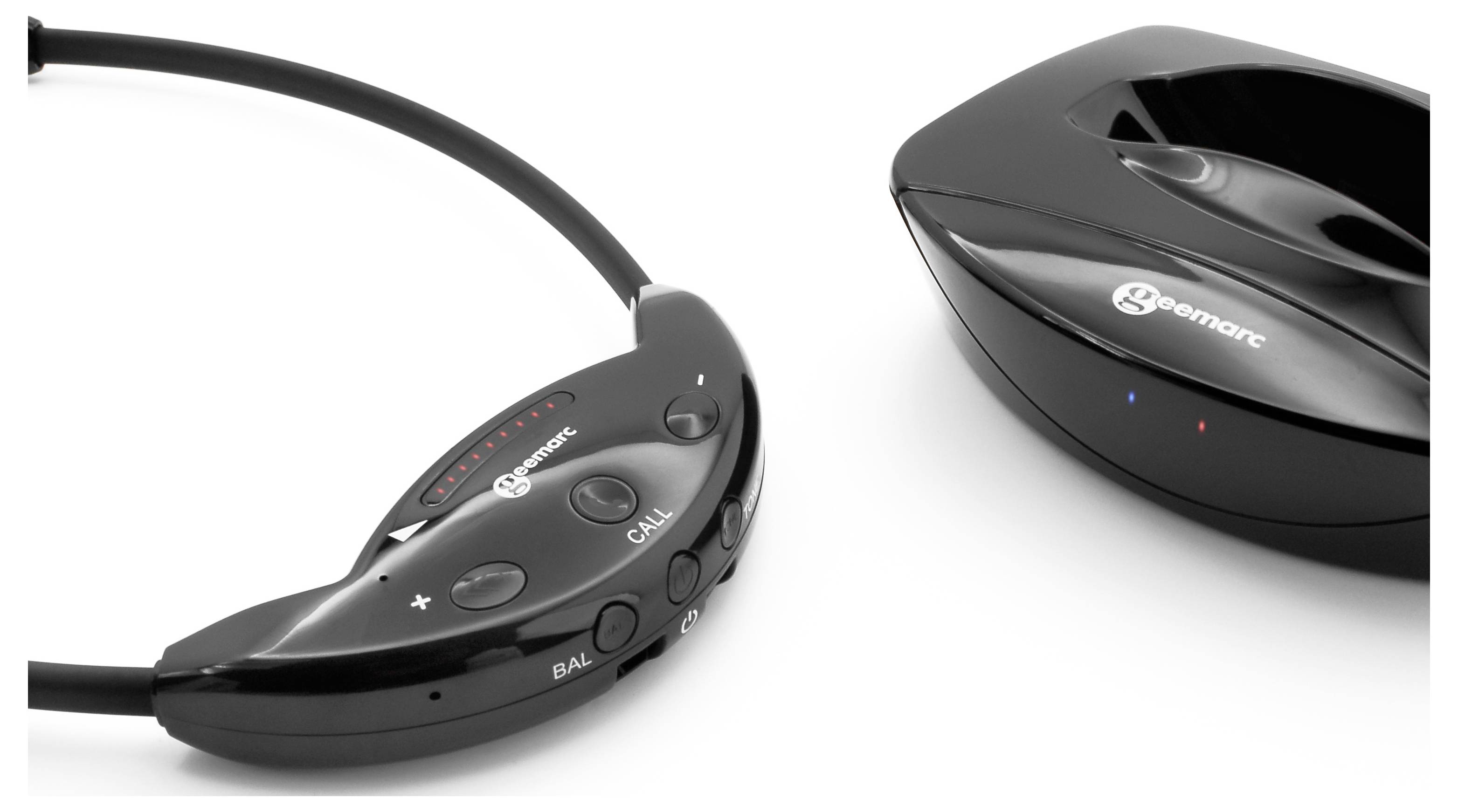 Geemarc CL7700 HiFi  In Ear Kopfhörer Bluetooth Funk Stereo Schwarz Lautstärke - 3521350030105