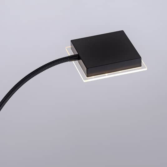 Lampadaire LED Leuchten Direkt Hans, lampe de lecture carrée, noir