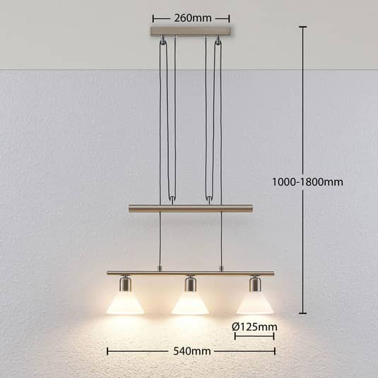 Lindby Höhenverstellbare Pendelleuchte Delira Deckenlampe Deko-Hängeleuchte E14