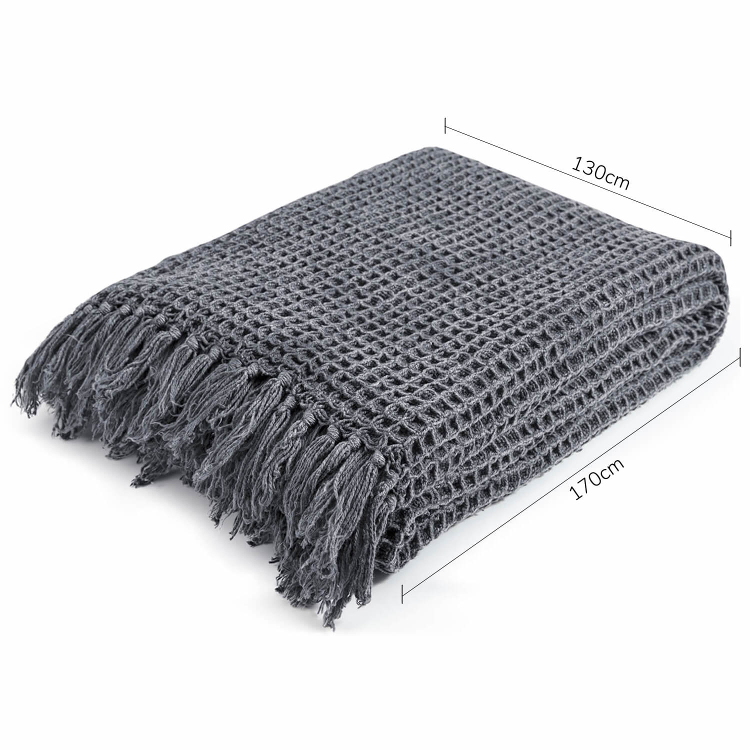 B-Ware Mokebo Decke ‘Die Hyggelige’ Mit Waffelpique Im Stonewashed Look, Strickdecke, T - 4260669183070
