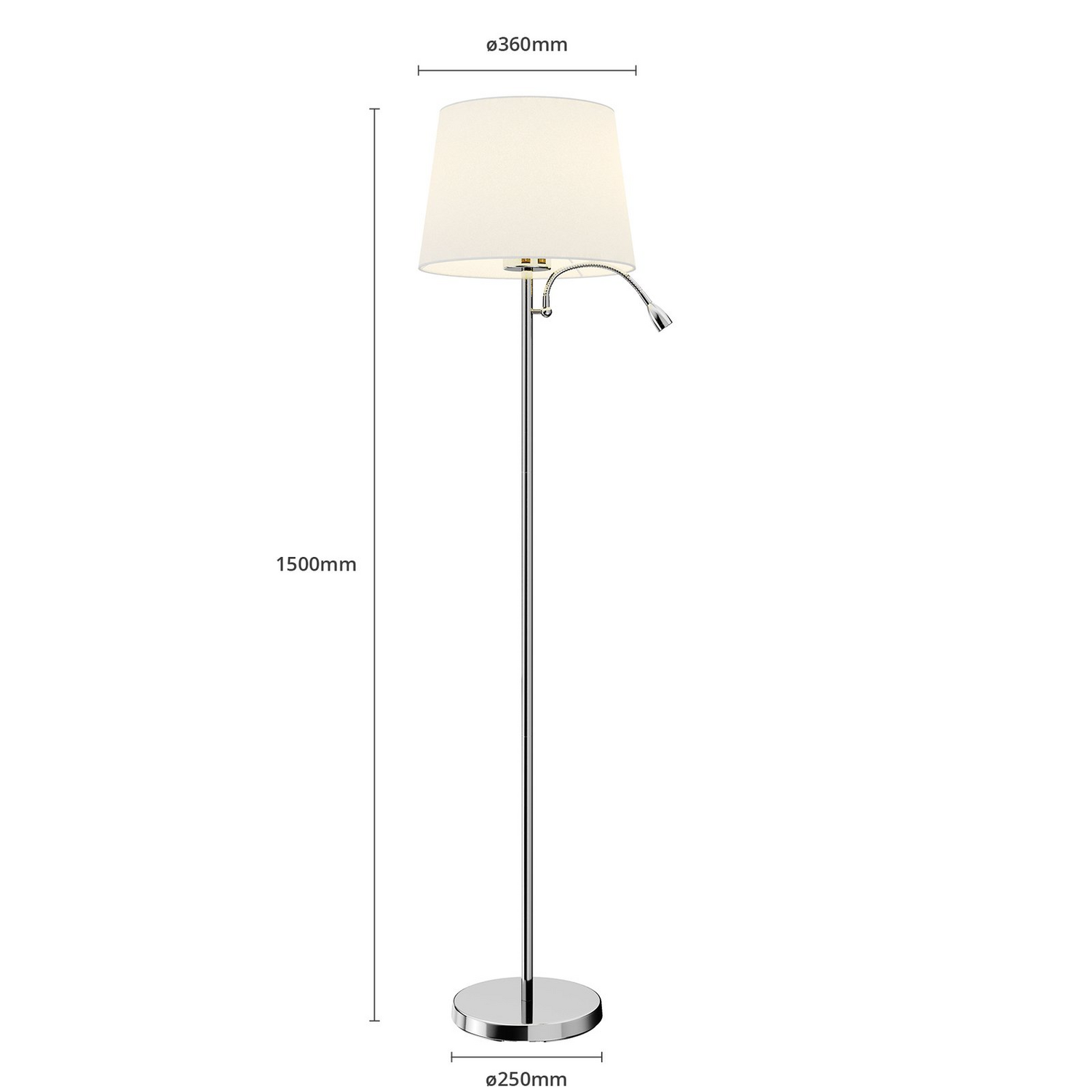 B-Ware Lindby Benjiro Stoff Stehlampe Led Leselicht Wohnzimmerleuchte Standleuchte 175
