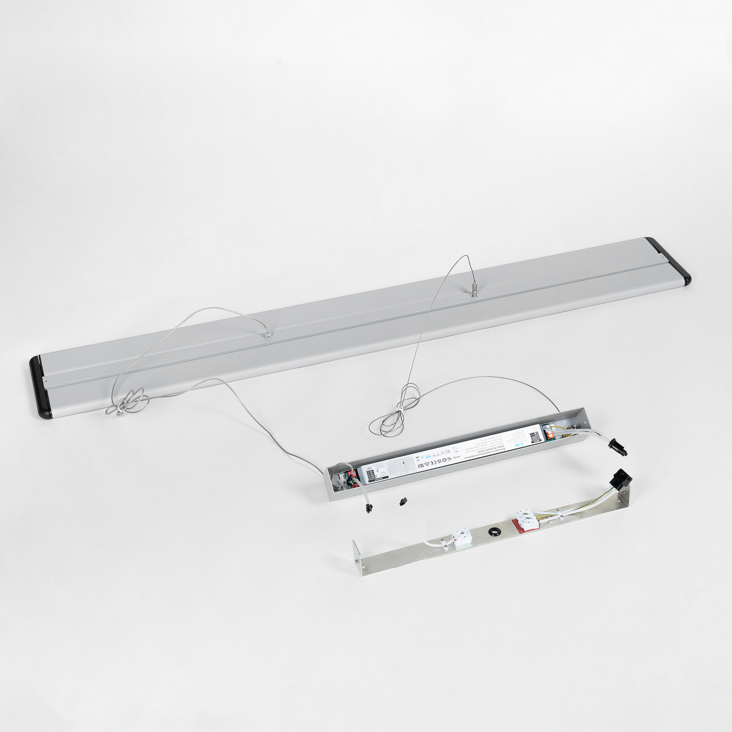 Prios LED-Hängeleuchte Zyair Leuchte silber Aluminium 5700lm dimmbar